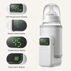 Portable Baby Milk Bottle Warmer for Travel,Breastfeeding Essentials,Baby Bottle-Feeding Bottle Warmer On The Go,Breastmilk Warmer for Baby,Rechargeable 5000 mAh Battery,Digital Display