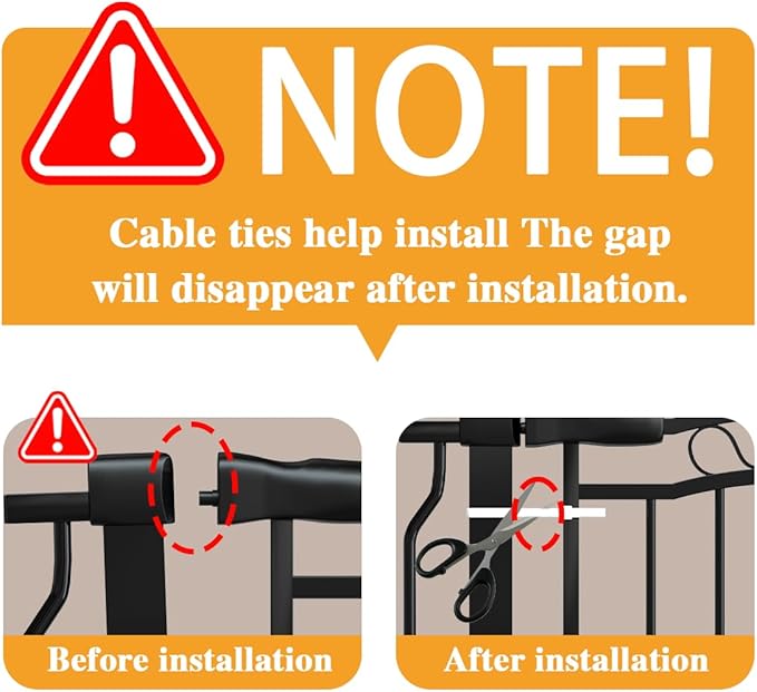 53.1-62.5 Inch Extra Wide Baby Gate, Pressure Mounted Dog Gate Indoor, Walk Thru Pet Gate for Cat Dog Child,Pet Gates for The House Doorway Black