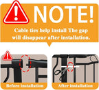 29.53"-33.85" Mornyray Auto-Close Baby Gate Extra Wide, Pressure Mounted Dog & Pet Gate for Stairs Doorways, No Drill Safety Barrier with Lace Design, Metal Child Proof Gate Indoor Outdoor, Black