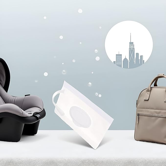 2Pcs White Baby Wipe Holder Case - Waterproof Travel Container for Wet Wipes, Portable Refillable Dispenser with Sealed Lid,On-The-Go Diaper Essentials,Keeps Wipes Moist and Fresh