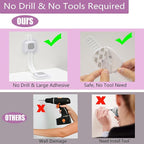 No Drill Furniture Anchor, Anti-tip and Adjustable Strap for Baby Proofing, 3M Adhesive Multi-Purpose for Furniture, Secure to Playroom (2 Pack)