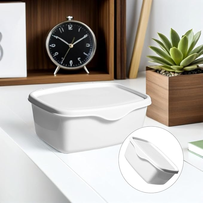 Totority 2pcs Wet Tissue Dispenser Box with Lid, Baby Wipe Holder, Plastic Tissue Storage Container for Home, Office, Bathroom, White