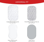 Bassinet Sheets Set 4 Pack for Baby Boy or Girl, Universal Fit for Oval, Hourglass and Rectangular Mattress, Grey