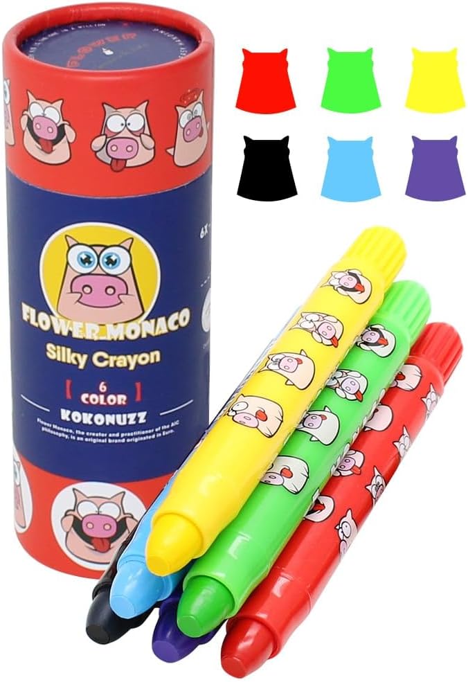 Lebze Jumbo Crayons for Toddlers, 6 Colors Washable Crayons, Easy to Hold Silky Large Crayon for Babies and Children, Safe Non Toxic
