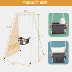 2 in 1 Baby Jumper with Toddler Swing, Baby Jumpers and Bouncers,Indoor Outdoor Toddler Swing Set, Cotton, White