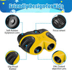 Toys for 4-5 Year Old Boys, VNVDFLM 8 X 21 Kids Binoculars for Children, Compact Telescope Boys Birthday Easter Gifts for 5-8 Years Old to Bird Watching &Scenery(Yellow)