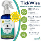3 Moms Organics TickWise 8oz, Made with All Natural Essential Oils, DEET-Free, Tick and Insect Repellent, Plant Based Essential Oils, All Natural Ingredients Great for Adults, Kids, Dogs & Horses