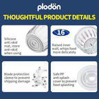 Baby Food Maker Mini Cute and Small Food Processor Puree Blender Grinder Chopper 300ml Cup Glass Bowl with 8 Blade Electric (Spaceman-Blue)