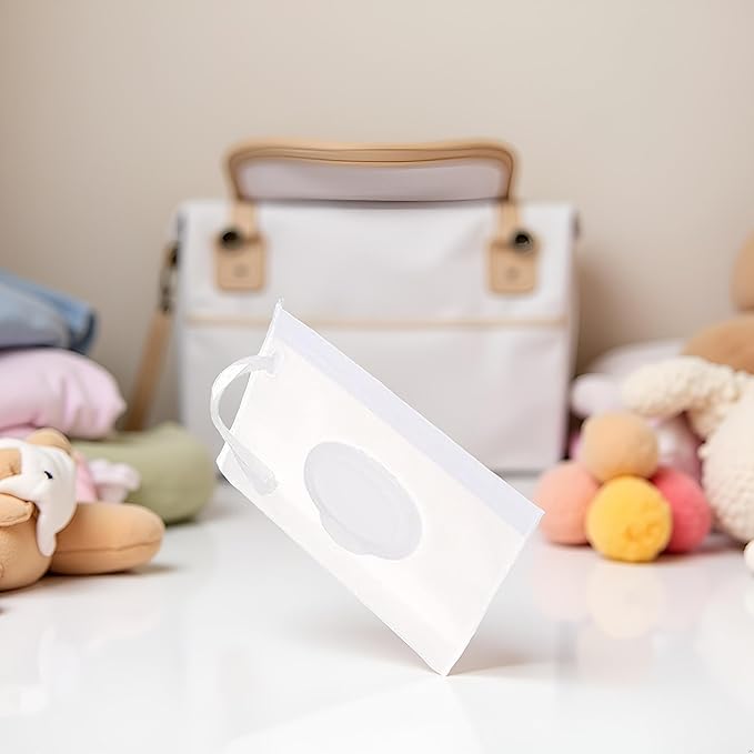 Baby Wipe Case Travel Holder Keeps Wipes Moist Set of Wet Wipes Holders Travel Wipes Case Cases Portable Travel On The Go Refillable Dispenser Container Waterproof Wipe Container with Sealed Zippe