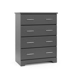 Storkcraft Brookside 4 Drawer Dresser (Gray) – GREENGUARD Gold Certified, Dresser For Nursery