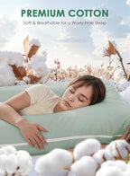 QUEEN ROSE Pregnancy Pillows, Soft Cotton U Shaped Body Pillow for Sleeping, Maternity Pillow for Pregnant Women, Green