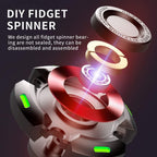Fidget Spinners for Adults and Kids, Stress Anxiety ADHD Relief Figets Toy, Metal Finger Hand Spinner Toys with Luminous Light, Fidget Spinner Need Absorb Light Then Release in Dark