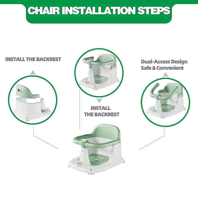 Baby Bath Seat for Babies 6 Months & up - Sit up Bathtub Seat for Toddlers - Infant Tub Shower Chair with Powerful Suction Cups