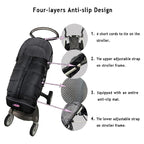 German Designed Universal Stroller Bunting Bag, 5 Way Zippers Style for Baby Easy In & Out of Water Repellent Blanket, Height/Temperature Adjustable Anti-Kick Winter Sleeping Bag