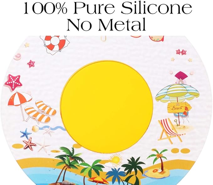 Bathtub Drain Stopper, Silicone Tub Stopper Plug, Universal Bath Drain Cover, Beautiful Coral Reef Illustration, Kids Tots Babies Gift (White)