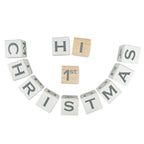 I'm Solid Wood Baby ABC Alphabet Milestone Age Blocks, Personalized Own Name, Gender Neutral, Newborn Gifts & Keepsakes for Picture Props (1.9" / 16 Pcs/White)