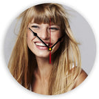 Generic Custom Clocks for Walls Personalized Clocks with Picture, 10inch-25cm Round Silent Wall Clock, Modern Style for Living Room, Unisex, Indoor Use, PVC Material