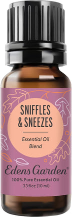 Edens Garden Sniffles & Sneezes Essential Oil Blend- 100% Pure Premium Grade, Undiluted, Natural, Therapeutic, Aromatherapy, The Best for Diffusing, Skin, Humidifiers, Kid Safe 10 ml (.33 fl oz)