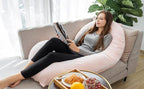 INSEN Pregnancy Pillow,Maternity Body Pillow with Velvet Cover,C Shaped Body Pillow for Sleeping (Cozy Velvet-Pink)