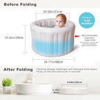 Inflatable Baby Bath Seat for Sitting Up XL, Inflatable Soft Tub for 12-24 Months, Anti - Collision with Temperature Sensing, Portable Toddler Bath Support for Home & Travel
