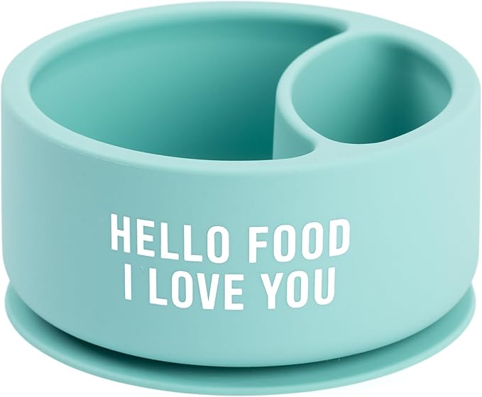 Bella Tunno Silicone Suction Bowl & Spoons for Toddlers & Babies, Food Grade BPA Free Silicone, Non Slip Base, Microwave & Dishwasher Safe, Ideal Baby-Led Weaning Bowl, Miss Mess/Love First Bite