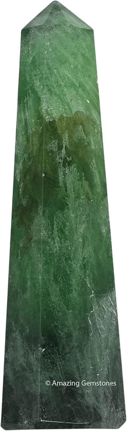 Amazing Gemstone Green Fluorite Crystal Towers - Natural Healing Crystal Point Obelisk for Reiki Healing and Crystal Grid (3 Inch)