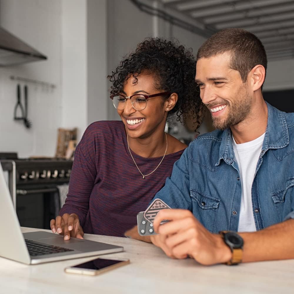 Magnetic Metal Fidget Toys - Metal Poker Push Card Fidget Slider Stress Relief Toy, Men’s EDC Toy Fidget Toy Haptic Coin, Office Desk Toys Gifts for Boyfriend and Father (JJ)