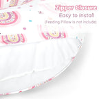 Nursing Pillow Cover 2 Pack Soft & Adorable Slipcovers for Breastfeeding Pillows, Comfortable Stretchy Feeding Pillow Covers for Baby Girls Boys Newborn, Removable Pillow Case (Rainbow)