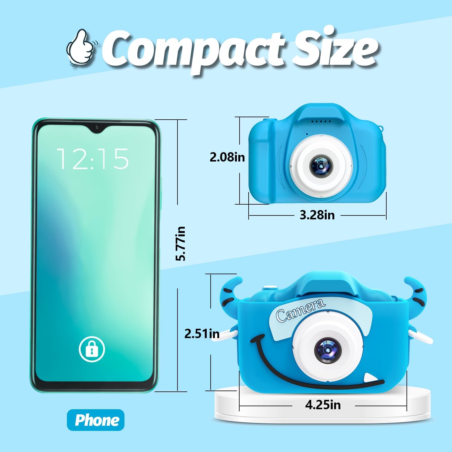 Goopow Kids Camera Toys for 3-8 Year Old Girls Boys,Children Digital Video Camcorder Camera with Cartoon Soft Cover, Best Chritmas Birthday Festival Gift for Kids - 32G SD Card Included