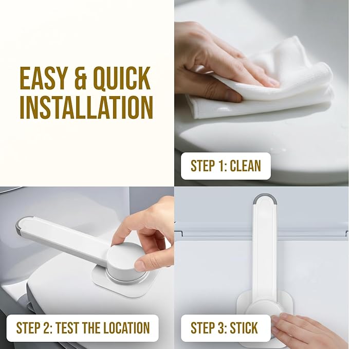 Toilet Locks Baby Proof (2 Pack) - Easy to Install, Use and Effective Toilet Baby Proofing