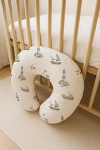 Nursing Pillow Covers 2 Pack, Breastfeeding Pillow Slipcovers Soft and Stretchy, Nursing Covers for Baby Girls Boys Newborn (Sailing Waves)