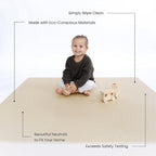 Toddlekind Solid Color Foam Play Mat 4x4 Baby Playmat. Stylish, Non-Toxic, Odorless, Plain Design Puzzle Play Mat 0m+ Clay(Beige)