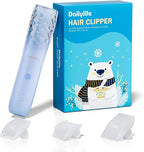 DAILYLIFE Baby Hair Clippers, Silent Clippers for Kids with Autism, Sensory Baby Hair Cutting Kit, Quiet Vacuum Hair Trimmer Waterproof for Toddler Infants Boys, Blue