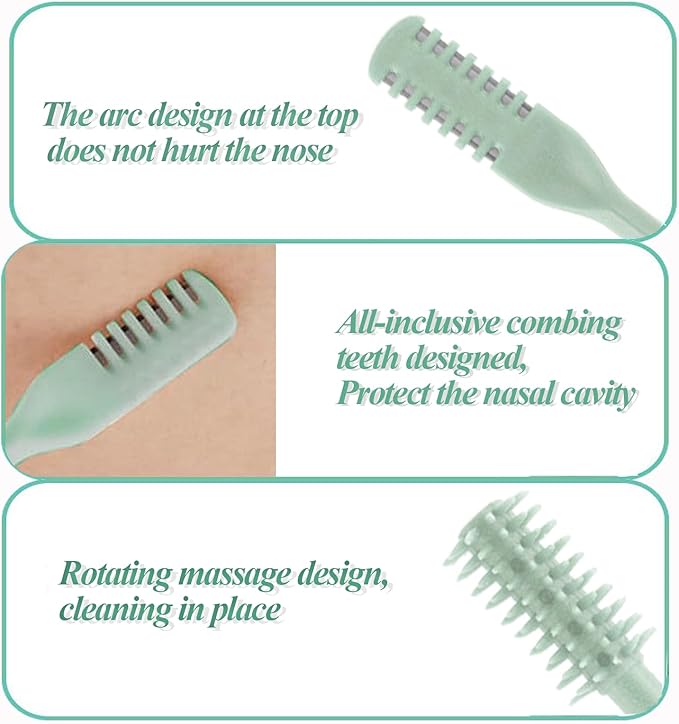Womens Nose Hair Trimmer, 2 in 1 Dual-Ended Nasal Hair Cutter, Safe Round Tip Nose Trimmer Women, Washable Stainless Steel Blades, Painless Hair Removal Tool, 3 Pcs