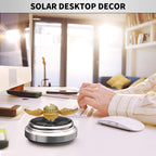 Golden Fidget Spinner Toy Solar Energy for Kids Adults, Car Dashboard Decoration Powered by Sunshine, Cool Science Kit Spinning Top with Solar Panels, Preimium Gift for Boyfriend Friend Men Women