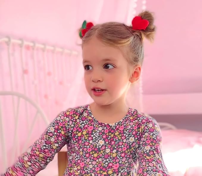 Hair Clips for Girls 16 Pcs No Slip Assorted Barrettes for Kids Bows Pink Red Cute Hair Accessories for Little Girls Teens Toddlers Child Kids Gifts