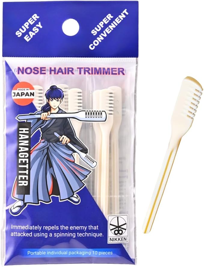 NIKKEN HANAGETTER Nose Hair Remover 10-Pack – Individually Wrapped, Painless Manual Tweezers, Precision Stainless Steel, Made in Japan