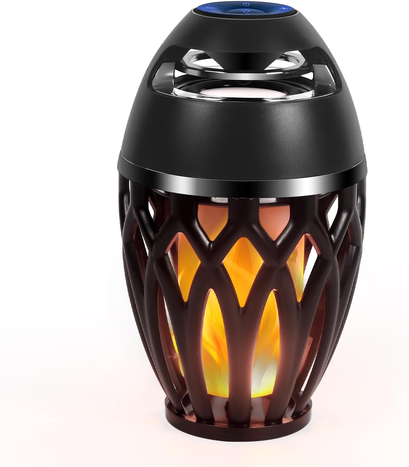 Outdoor Bluetooth Speakers, Wireless Speaker with LED Flame Speaker,Ipx5 Waterproof Design, Bluetooth 5.0 LED Flame Lamp for Outdoor Party, Camping and Desktop Decoration (Black)
