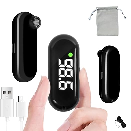 Medical Forehead Digital Thermometer with Backlight Fever Alarm, Accurate for Adults and Kids (Black)