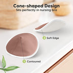 Organic Nursing Pads - 14 Washable Viscose Derived from Bamboo Breastfeeding Pads, Wash Bag, Reusable Breast Pads for Breastfeeding, Nipple Pads for Breastfeeding Essentials(Plum, M 3.9")