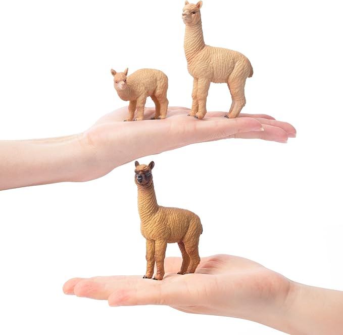 Toymany 8PCS Realistic Alpaca Figurines Llama Figures - Plastic Forest Jungle Animal Figurines, Christmas Birthday Toy Gift for Kids Boys Girls