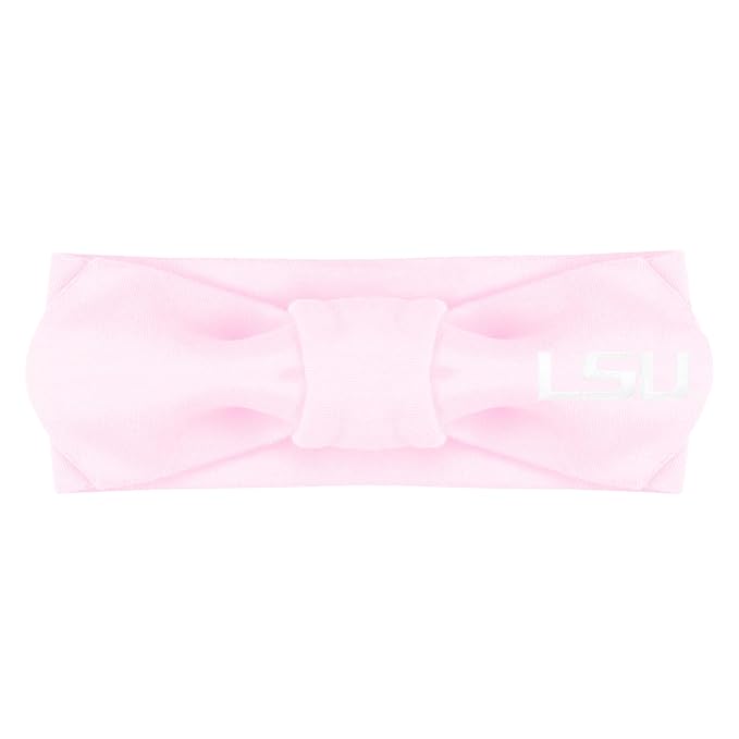 Creative Knitwear LSU Tigers Infant Girls Pink Solid Hair Knot Headband Embroidered Logo - Size Newborn - 4T