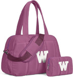 Duffle Bag with Initial, Spend The Night Bags for Women，Sweet Gift-Overnight Bag with Wet Pocket，Lightweight Travel Bags Personalized Gym Tote with Makeup Pouch