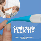 Healthwise Digital Thermometer | 10-Second Readout | Feverline Indicator | Flexible Tip | Hygienic Water-Resistant Easy Cleaning | Storage Case + Probe Covers Included