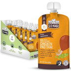 Li’l Hala Chicken Pad Thai Baby Food Pouches – Free-Range Chicken & Organic Veggies – Toddler Meals with Meat – Protein & Healthy Fats Puree – No Hormones – 6+ Months – 3.5 oz (12 Pack)