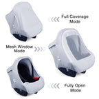 Metplus 2-in-1 Baby Car Seat Canopy, Multi Use Privacy Sun Shade, Protect Baby's Safety with Style, Infant Carrier Covers for Boys & Girls