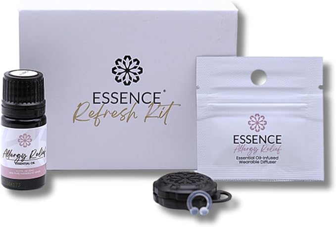 Essence Wearable Aromatherapy Nasal Diffuser – Allergy Relief Essential Oil Nose Ring Refresh Kit – Personal Scent Clip for Travel, Work & Everyday Use – Made in USA