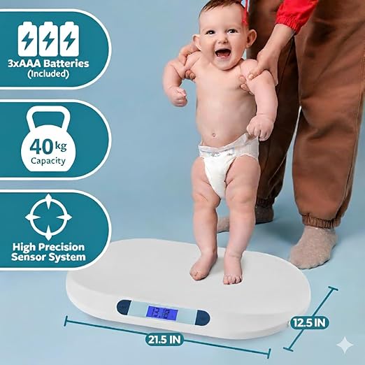 Smart Weigh Digital Baby Scale Infant Scale for Weighing Pet Scale for Puppy and Cat Accurate Digital Scale in Pounds Ounces Kilograms Holds Up to 44 Lbs Multi-Function with Hold Function