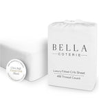 Bella Coterie Luxury Bamboo Viscose Crib Sheet | Organically Grown | Ultra Soft | Cooling for Better Sleep | Deep Pocket Fitted Sheet for Crib & Toddler Mattress | 100% Organically Grown [White]