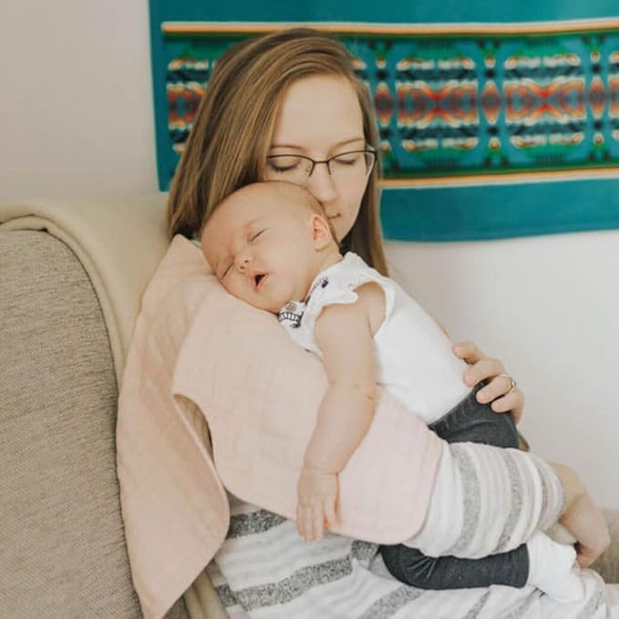 Little Unicorn Cotton Muslin Burp Cloth - Light Pink